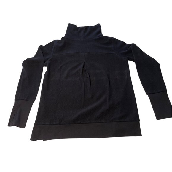 Alo Yoga Black Mock Neck Long Sleeve Pullover Sweater Size M Polyester Blend 64d - Picture 1 of 4